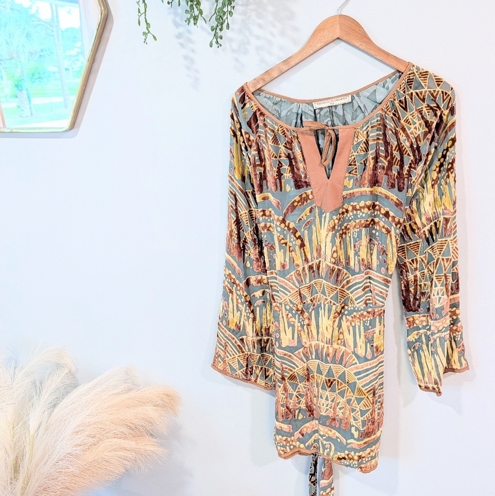 What Goes Around Comes Around Bohemian Patterned Women's Tunic Dress